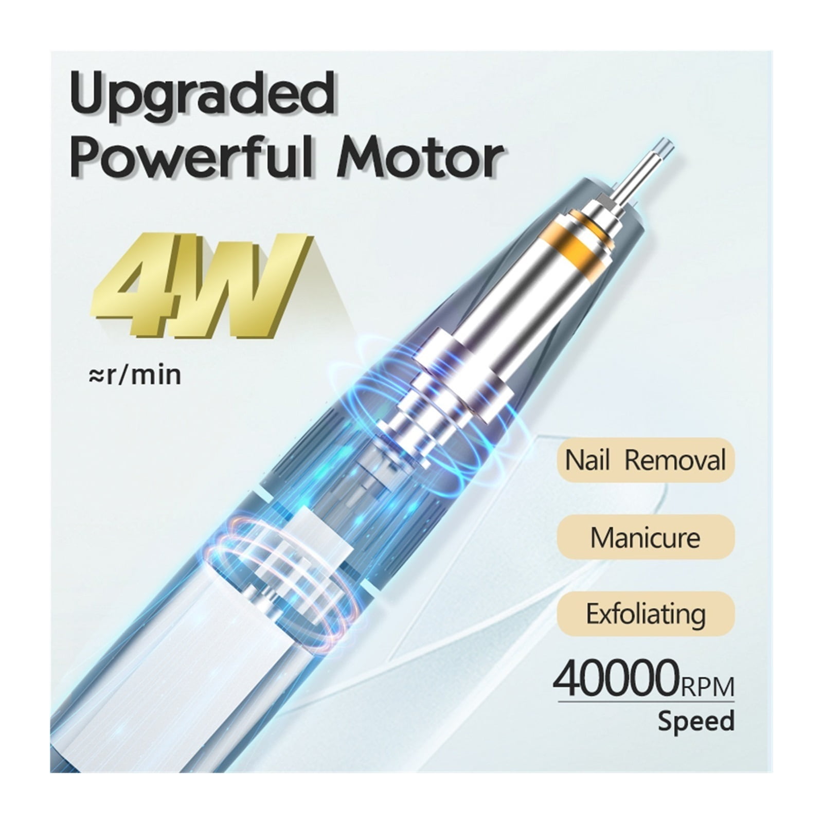 40000RPM Electric Nail Drill Machine, Professional Nail File with LCD Speed Display Manicure & Pedicure Efile Drill for Acrylic Nails