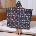 thumbnail image 5 of Dark Colorful Unicorn Pattern Hooded Bath Towel，50"x30" for Ages 3 To 12 Kids, Quick Dry Lightweight Soft Microfiber Hood Beach Towel Cover Up for Kids, 5 of 7