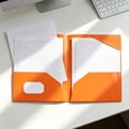 thumbnail image 4 of Two-Pocket File Folder with Inner Flap, Double Pocket Document Organizer Folder, Organizer Solution for Work Office Presentations (Orange, 9.5''x12''), 4 of 6