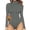 Dark Gray, variant on Women's Turtle Neck Knit Long Sleeve Slim Fit Bodysuit Top Navy M