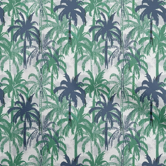 oneOone Polyester Spandex Sea Green Fabric Tropical Palm Tree Quilting Supplies Print Sewing Fabric By The Yard 56 Inch Wide