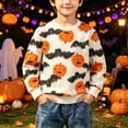 thumbnail image 2 of Atogsazn Toddler Baby Boys Fleece Halloween Sweaters Kids Casual Long Sleeve Pullover Sweatshirts Fall Winter Tops Orange 6-7 Years Fashion, 2 of 7