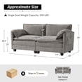 thumbnail image 6 of 74" Modern 2-Seater Sofa Loveseat with Dual-Layer Cushions and Storage Light Gray, 6 of 8