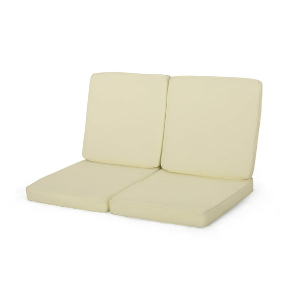 GDF Studio Eydan Outdoor Water Resistant Fabric Club Chair Cushions, Set of 2, Cream