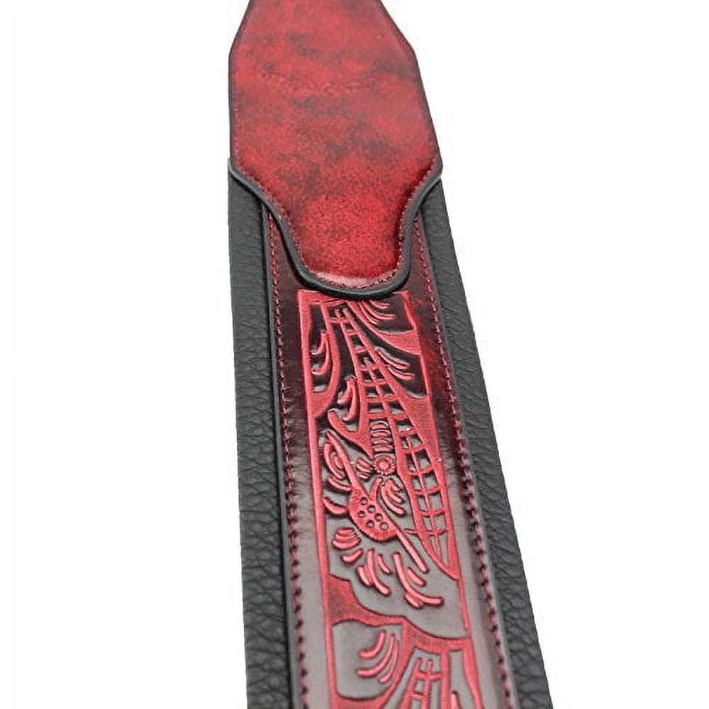 Walker & Williams GB-106 Black Cherry Padded Glove LeatherÂ Strap Live Oak Pattern