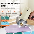 thumbnail image 3 of VEVOR Fabric Cutter, 250W Electric Rotary Fabric Cutting Machine, 1.1" Cutting Thickness, Octagonal Knife, with Replacement Blade and Sharpening Stones, for Multi-Layer Cloth Fabric Leather, 3 of 8
