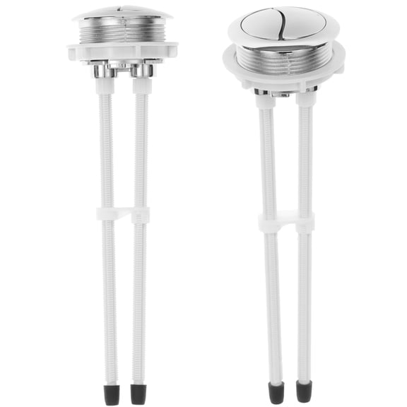 2 Pack Dual Flush Toilet Push Button Replacement 48mm/1.89 inch Toilet Tank Button Adjustable Chrome Top Mount Kit Easy to Install