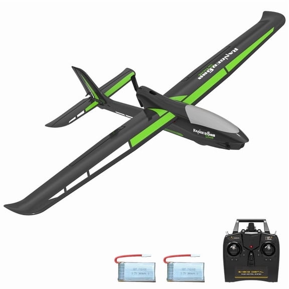 Bruce&Shark RC Plane, 4CH Remote Control Glider Airplane RTF with 6-Axis Gyro, 3 Modes & Aerobatics Easy to Fly, 2.4GHz Radio Controlled Aircraft for Beginners& Adults, Ranger 600 Stunt, Black