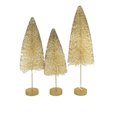 thumbnail image 3 of Bethany Lowe Opal Gold Glow Bottle Brush Trees, Set Of 3, 3 of 3