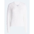 thumbnail image 6 of Free Assembly Women's and Women's Plus Cotton Cable Knit Sweater, Midweight, Sizes XS-4X, 6 of 6