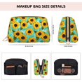 thumbnail image 2 of Sunflowers With Green Leaves Makeup Bag, Large Capacity Travel Cosmetic Bag for Women Girls- Travel Toiletry Bag Leather Portable Waterproof Makeup Case Organizer with Handle, 2 of 4