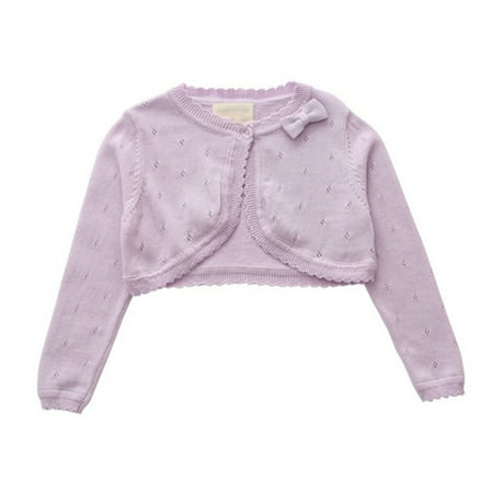 

Usaibhir Toodler Girls Long Sleeve Cropped Cardigan Sweater Girls Button Closure Knitted Cable Cardigan for 1-8Y Purple