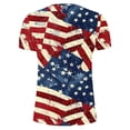 thumbnail image 4 of Itsame Fourth of July Independence Day Short T-Shirt Sleeve Mens American Flags Printed Short Sleeve Top, V-Neck Multicolor, 4 of 5