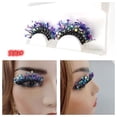 thumbnail image 1 of Nvzi par de pestañas postizas con purpurina y lentejuelas de colores, pestañas postizas de visón esponjoso para fiesta, maquillaje de escenario, pestañas postizas coloridas (estilo brillante, Q-02), 1 of 3