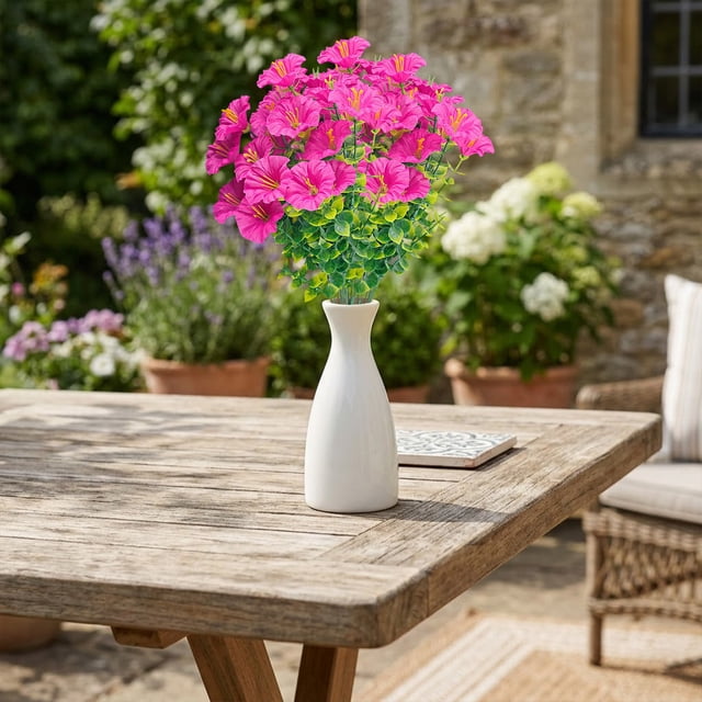 Flores artificiales de seda con tallos falsos de aspecto realista para decoración del hogar, sala de estar, mesa, oficina y bodas – No requieren mantenimiento.