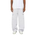 thumbnail image 2 of Men's Baggy Sweatpants Wide Leg Casual Joggers Loose Drawstring Elastic Waist Pants with Pockets White 2XL, 2 of 5