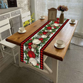 thumbnail image 2 of 5X Linen Red and Black Check Christmas Table Runner 72 Inches Long Seasonal Winter Christmas Table Decoration, 2 of 6