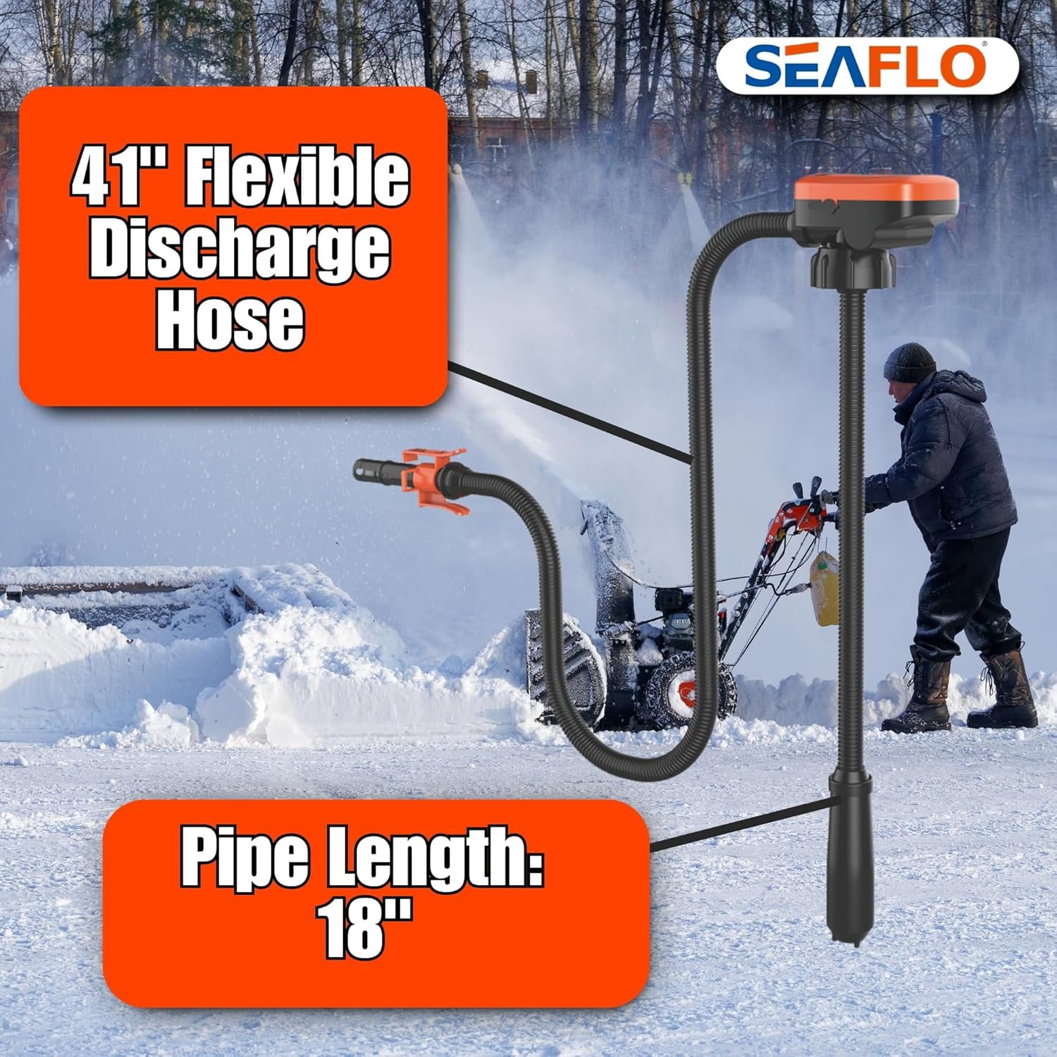 SEAFLO Fuel Transfer Pump – Battery Operated, 2.4 GPM (9.0 LPM) Flow, Level Sensor Auto-Stop, Explosion-Proof Motor, 4-Year Warranty | For Gasoline, Diesel, and More (Model SFFTP5-024-02)
