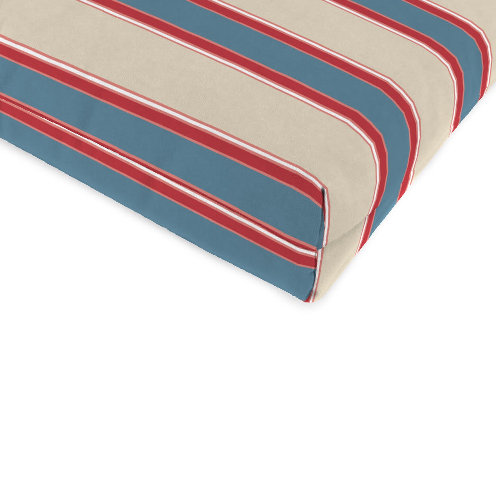 Jordan Manufacturing 44" x 22" Sanders Ravine Multicolor Stripe Rectangular Outdoor Chair Cushion with Ties and Hanger Loop