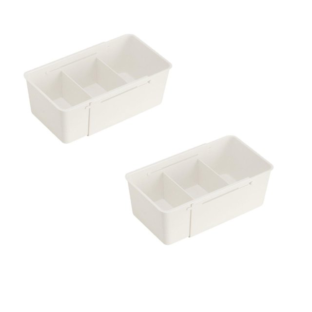 Oleegame 2PC Spoon And Lid Rest Retractable Storage Box Simple Assembled Storage Box Clothes Storage Box Kitchen Supplies Storage Box Beverage Storage Box Sundries Storage Multi Purpose Storage