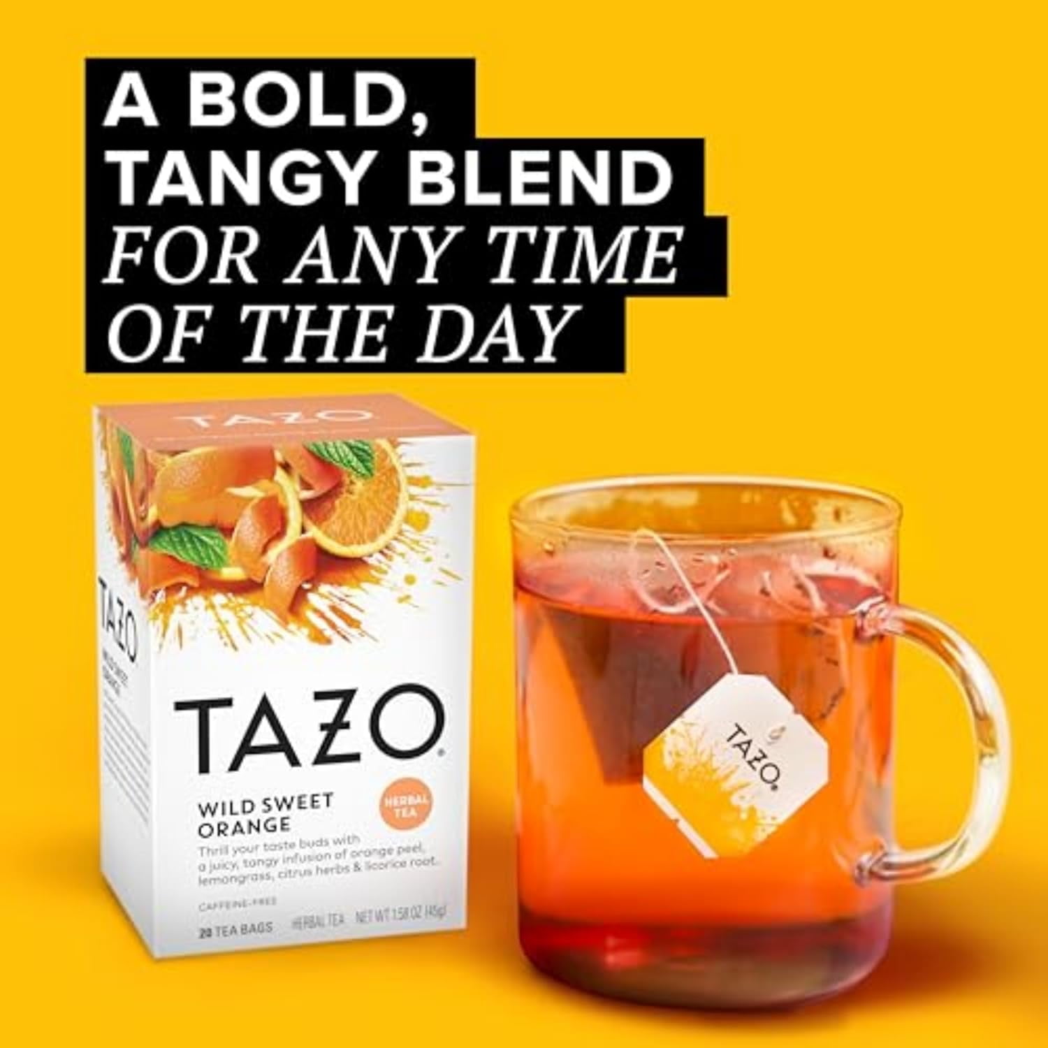 Wild Sweet Orange Tea Bags, Unsweetened Herbal Tea, Caffeine-Free, 120 Total Tea Bags (20ct - Pack of 6)