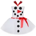 thumbnail image 3 of Disfraz de muñeco de nieve para niñas, vestido de tutú navideño, vestido de princesa de tul blanco con diseño de Olaf y muñeco de nieve, disfraces de Halloween para niños pequeños, 3 of 5