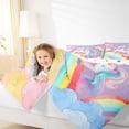 thumbnail image 4 of Manfei Unicorn Bedding Twin Comforter Set for Kids Girls, Cartoon Rainbow Galaxy Bedding Sets, Polka Dot Reversible, 2-Piece, 4 of 8