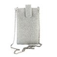 thumbnail image 1 of Mini Cellphone Pouch Crystal Long Shoulder Bag Diamond Crossbody Bag for Earphone Phone Small Things(Silver), 1 of 4