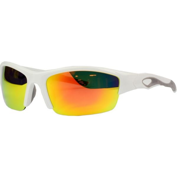 RAWLINGS Youth Baseball Sunglasses, Light, Sport Stylish Shield Lens, 100% UV Poly - White/Orange