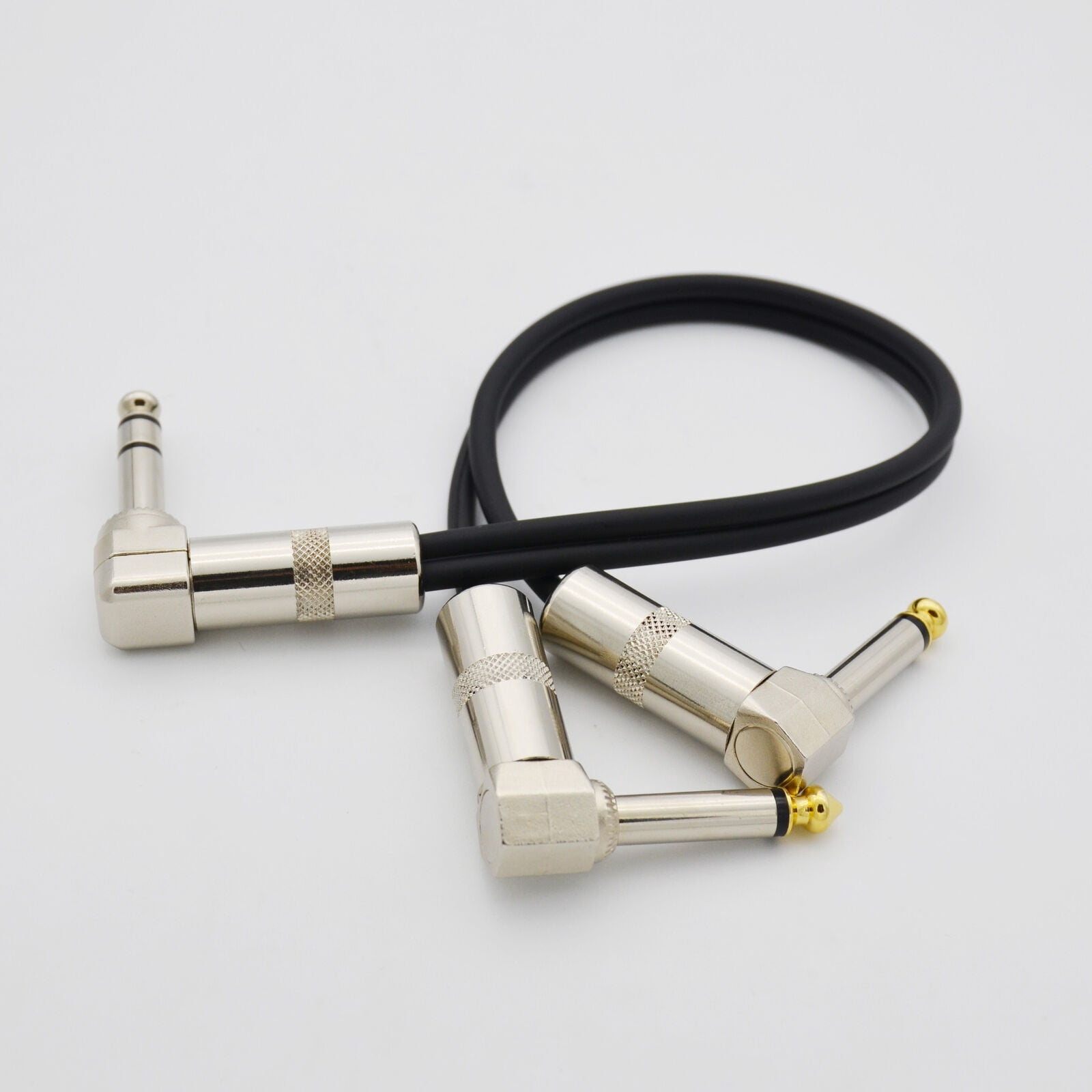 2,Y Audio cable cord Right Angle DUAL 6.35mm MONO male to 1/4 90°Right TRS Plug