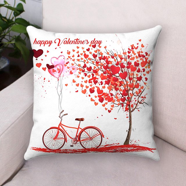 Funda de almohada corta de forro polar con diseño de coche para San Valentín, decoración de habitaciones y paredes.