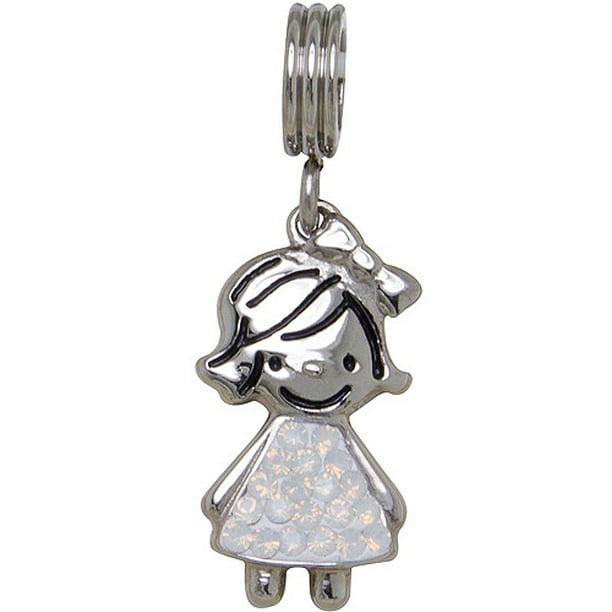 Connections from Hallmark StainlessSteel Crystal Birthstone Girl Charm