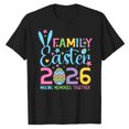 thumbnail image 4 of Laipiong Women's 2026 Easter T-Shirts Trendy Bunny Egg Graphic Printed Crew Neck Short Sleeve Tee Tops Dressy Casual Relaxed Fit Vacation Clothes, 4 of 4