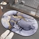 thumbnail image 4 of Alfombrilla de baño ovalada, absorbente, de goma suave, antideslizante, para baño, inodoro, puerta, 4 of 6