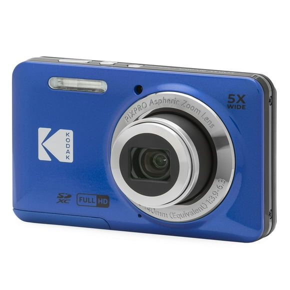 KODAK PIXPRO Friendly Zoom FZ55-BL 16MP Digital camera with 5X Optical Zoom 28mm Wide Angle and 27 LcD Screen (Blue)