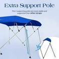 thumbnail image 5 of KING BIRD 3 Bow Boat Bimini Top Cover Boat Canopy Sun Shade Waterproof 1 Inch Stainless Aluminum Frame 46" Height with Rear Support Poles and Storage Boot （Royal blue,54"-60"）, 5 of 9