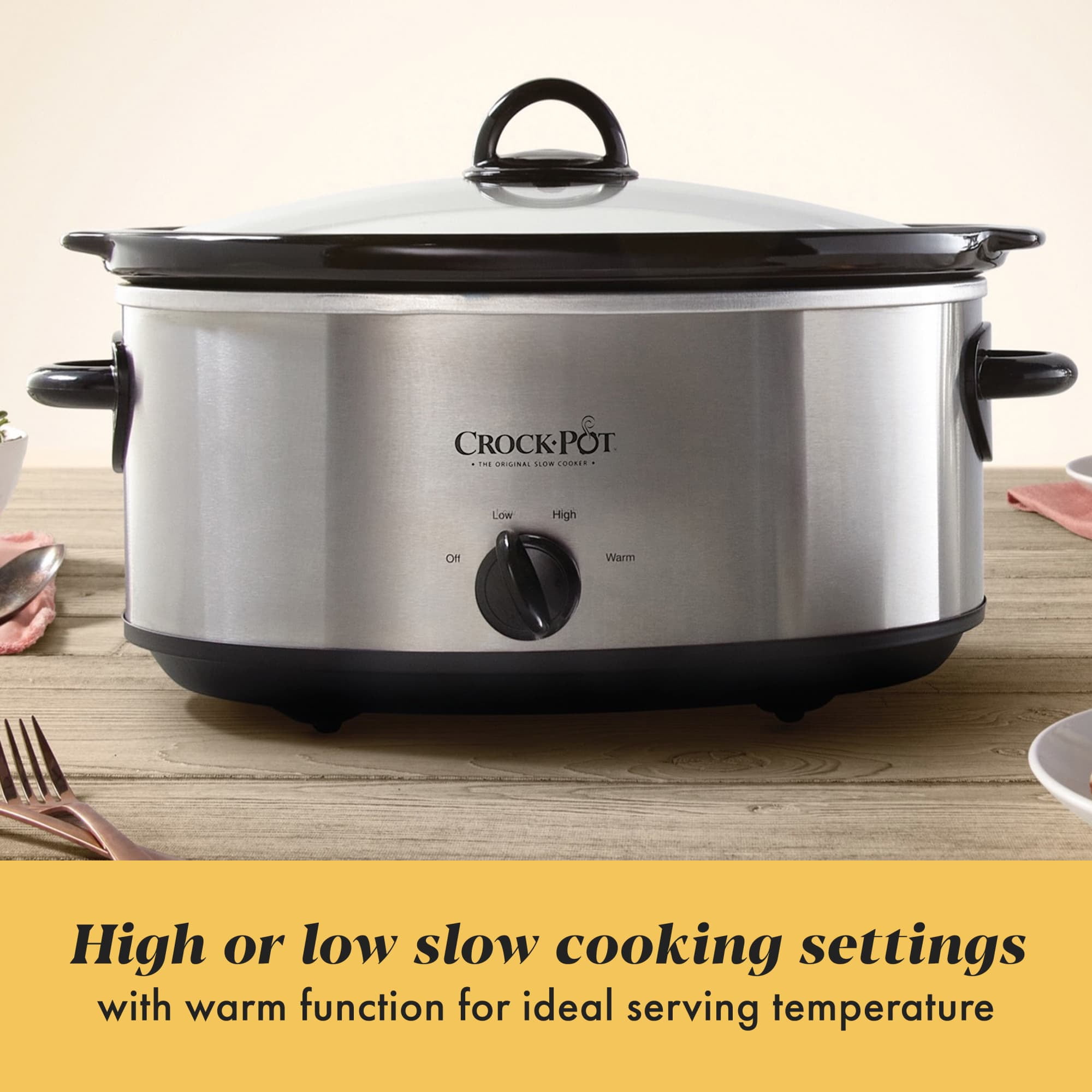 Crockpot 7-Quart Slow Cooker, Manual, Stainless Steel