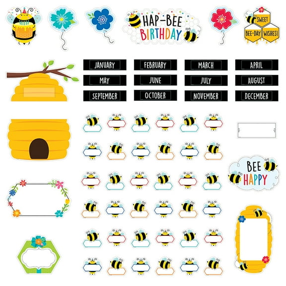 Creative Teaching Press Birthday Bees Mini Bulletin Board Decorations Multicolor 61-Count