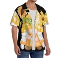 thumbnail image 4 of Honeii 's Sunflower Gnomes 3 for men's short-sleeved button-up collared shirt featuring a pocket, perfect for beach vacations, and travel adventures., 4 of 5