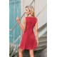 thumbnail image 3 of Vestido Mini de Fiesta con Cuello Redondo y Mangas , Color Rojo, Talla XS, 3 of 4