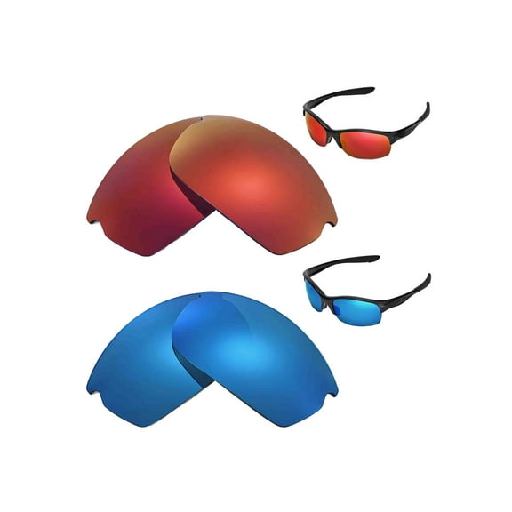 Walleva Polarized Ice Blue   Fire Red Lenses For Oakley Commit SQ Sunglasses