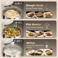 thumbnail image 3 of Electric Stand Mixer, 5.3QT & 3.5QT Dual Bowls, 10-Speed Cake Mixer, Patbrela LED Display Knob, Dough Hook, Beater, Whisk for Home Kitchen Cooking, 3 of 9