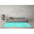 thumbnail image 3 of Ahgly Company Machine Washable Indoor Rectangle Abstract Turquoise Blue Contemporary Area Rugs, 5' x 8', 3 of 4