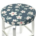 thumbnail image 3 of Kll Blue Flower Round Bar Chair Cushion Cover 14 Inch,Bar Stool Protector With Elastic, Soft Washable, 3 of 7