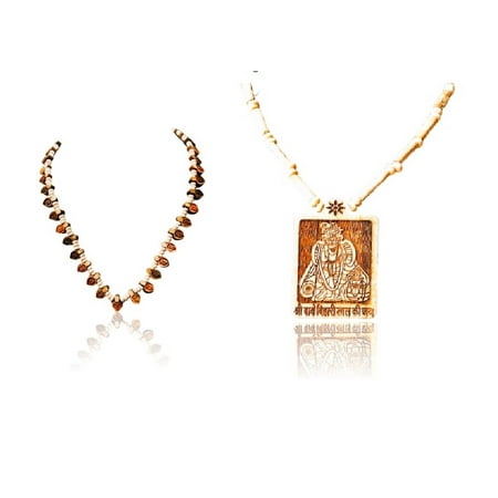 Kamada Combination of Shri radha 32 leaf Tulsi mala and exquisite Shri Bihariji Tulsi mala,Spritual Pendant Necklace for Women and Men