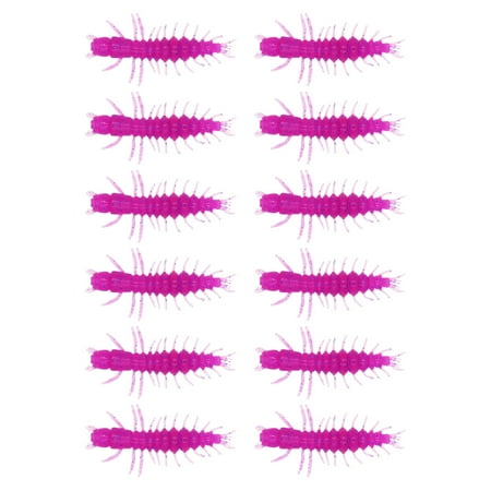 Jkung 12Pcs 7.5CM/3.82G Silicone Water Centipedes Lure Reflective Sequins Realistic Artificial Soft Shrimp Bait Outdoor Freshwater Saltwater Fishing Accessories