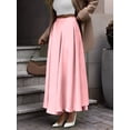 thumbnail image 2 of Women'S A-Line Long Maxi Swing Pleated Skirt Pink L, 2 of 7