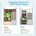 4 PCS Freezer Organizer Bins, Stackable Chest Freezer Organizer for 5