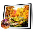 thumbnail image 2 of Cuadro de mosaico de paisaje de bosque de otoño de kits de pintura de diamante cuadrado completo (FF585) Sywqhk Decoración hogareña, 2 of 9