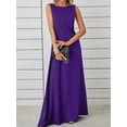 thumbnail image 3 of Mengpipi Womens Dresses Sleeveless Elegant Crew Neck A-Line Maxi Dresses S-XXL, 3 of 5